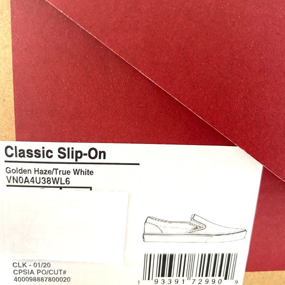 VANS Classic Slip-On Golden Casual Yellow Canvas Shoes Women's Size VN0A4U38WL6 - Picture 6 of 7